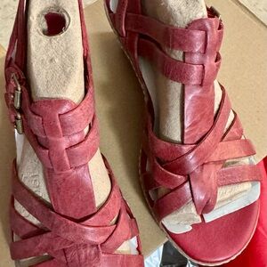 Timberland Women's Red Leather Sandals